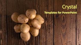  Presentation with clean - PPT layouts consisting of surface organic food carbs tuber background and a tawny brown colored foreground