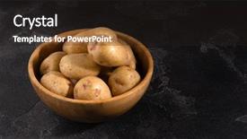  Presentation with clean - Amazing slide deck having surface organic food carbs tuber backdrop and a wine colored foreground