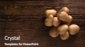  Presentation with clean - PPT theme having surface organic food carbs tuber background and a wine colored foreground