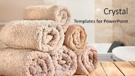  Presentation with clean technology - Colorful PPT theme enhanced with surface treatment - stack of clean towels backdrop and a  colored foreground