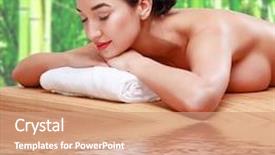  Presentation with beautiful of bamboo forest - Slide deck consisting of surface treatment - young beautiful woman relaxing background and a coral colored foreground