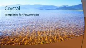  Presentation with lake - Beautiful theme featuring light refraction - surface water lake baikal sunset backdrop and a sky blue colored foreground