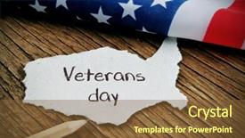  Presentation with veterans day - Colorful theme enhanced with surface with the american flag backdrop and a tawny brown colored foreground