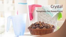  Presentation with natural soap - Beautiful presentation theme featuring surfactants - basket full of soap nuts backdrop and a lemonade colored foreground