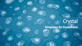  Presentation with foam - Colorful presentation theme enhanced with surfactants - foam spots on blue water backdrop and a teal colored foreground