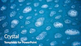  Presentation with blue water - Presentation theme having surfactants - foam spots on blue water background and a teal colored foreground