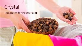  Presentation with black wedding holding hands - Colorful PPT theme enhanced with surfactants - woman's hands holding a basket backdrop and a lemonade colored foreground