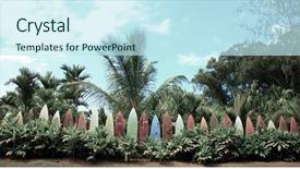  Presentation with look - Slides having surfboard fence colorized made to look like an old post card background and a sky blue colored foreground