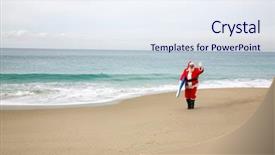  Presentation with elves - Slides enhanced with surfboard under his arm ready background and a sky blue colored foreground