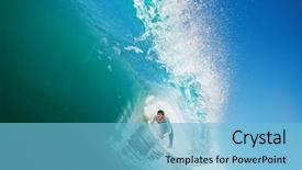  Presentation with ocean wave - Amazing presentation having surfer in the tube big backdrop and a light blue colored foreground