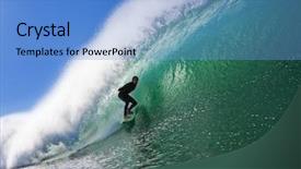  Presentation with epic - Theme featuring surfer on a big beautiful background and a light blue colored foreground