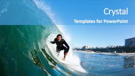  Presentation with blue wave - PPT layouts having girl giving a lot of gifts to another girl background and a coral colored foreground