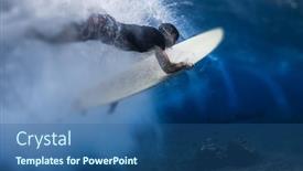  Presentation with duck - PPT theme enhanced with surfer-performs-duck-dive background and a ocean colored foreground