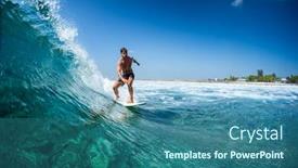  Presentation with ocean wave - Cool new presentation with surfer-rides-ocean-wave backdrop and a ocean colored foreground