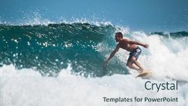  Presentation with ocean wave - Amazing slide deck having surfer rides the ocean wave backdrop and a lemonade colored foreground