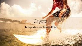  Presentation with ocean wave - Amazing slide set having surfer-rides-the-ocean-wave backdrop and a coral colored foreground