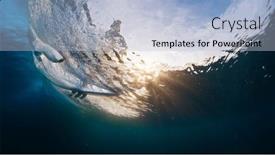  Presentation with water wave - Slide set enhanced with surfer-rides-the-wave background and a light blue colored foreground