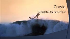  Presentation with seismic wave - Audience pleasing PPT theme consisting of surfer riding a big wave backdrop and a lemonade colored foreground