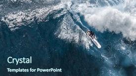  Presentation with ocean wave - PPT theme with surfer riding ocean wave oahu background and a  colored foreground