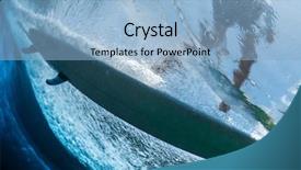  Presentation with crystal - Slide deck featuring surfer riding the crystal background and a light blue colored foreground