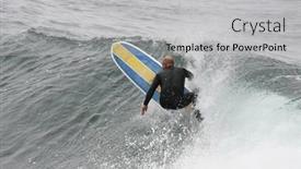  Presentation with waves - Colorful slide set enhanced with surfer-riding-the-waves backdrop and a light gray colored foreground