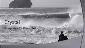  Presentation with hurricane - Presentation theme consisting of surfer watching the end of hurricane gordon portreat cornwall uk background and a light gray colored foreground