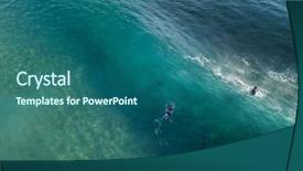  Presentation with hawaii - PPT theme having surfers in the ocean oahu background and a  colored foreground