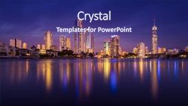  Presentation with paradise - Colorful slides enhanced with surfers paradise skyline australia backdrop and a navy blue colored foreground