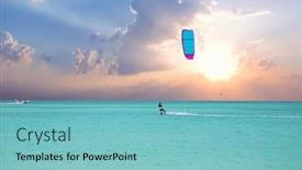  Presentation with surfing - Slide deck enhanced with surfing-at-sunrise-at-aruba background and a seafoam green colored foreground