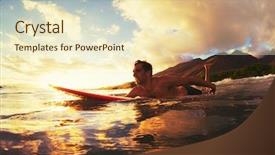  Presentation with active lifestyle - Amazing PPT layouts having sea evening extreme - surfing at sunset outdoor active backdrop and a cream colored foreground
