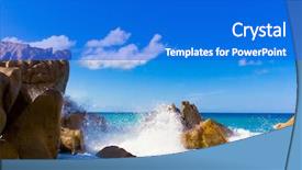  Presentation with foam - Slide set with surfing big idea - foam rocks getaway background and a  colored foreground