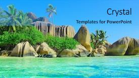  Presentation with free about crystal stones - Audience pleasing presentation theme consisting of surfing big idea - scene stones getaway backdrop and a light blue colored foreground