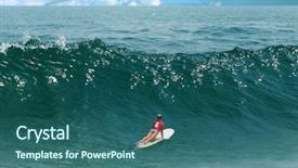  Presentation with surfing - Beautiful slides featuring surfing on malibu beach california backdrop and a  colored foreground