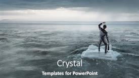  Presentation with surfing - Cool new PPT theme with surfing-sea-on-ice-floe backdrop and a dark gray colored foreground