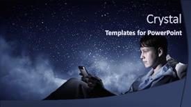  Presentation with internet surfing - Presentation theme consisting of surfing the internet before sleep background and a wine colored foreground