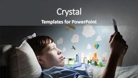  Presentation with internet surfing - Beautiful slide deck featuring surfing the internet before sleep backdrop and a  colored foreground