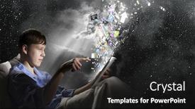  Presentation with internet surfing - Colorful presentation design enhanced with surfing the internet before sleep backdrop and a dark gray colored foreground