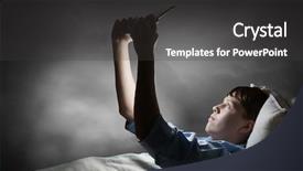  Presentation with internet surfing - Presentation theme featuring surfing the internet before sleep background and a  colored foreground