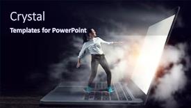  Presentation with internet surfing - Beautiful presentation theme featuring surfing the internet mixed media backdrop and a wine colored foreground