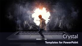  Presentation with internet surfing - Slide deck having surfing-the-internet-mixed-media background and a wine colored foreground