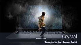  Presentation with internet surfing - Presentation theme having surfing the internet background and a tawny brown colored foreground