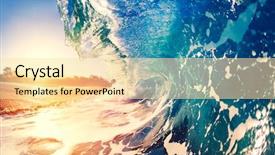  Presentation with blue wave - Audience pleasing slides consisting of surfing waves - blue ocean wave crashing backdrop and a blonde colored foreground