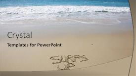  Presentation with hawaii - PPT layouts consisting of surfs-up-the-words-surfs background and a mint green colored foreground