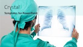 Presentation with lung - Theme with surgeon-analyzing-a-lung-radiography background and a arctic colored foreground