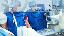  Presentation with surgery room - PPT layouts with surgeon at surgery operating room background and a light blue colored foreground