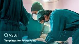  Presentation with team health - Audience pleasing theme consisting of surgeon-doctor-and-nurse-performing backdrop and a ocean colored foreground