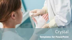  Presentation with hand surgeon - Audience pleasing PPT theme consisting of surgeon-doctor-bandaging-child-s backdrop and a seafoam green colored foreground