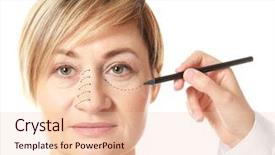  Presentation with plastic surgery - Slide deck enhanced with surgeon drawing marks on female background and a lemonade colored foreground