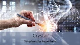  Presentation with hand surgeon - PPT layouts having surgeon-hand-with-scalpel-mixed background and a seafoam green colored foreground