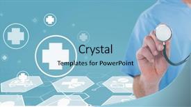  Presentation with emergency responses - Audience pleasing PPT layouts consisting of surgeon holding stethoscope against digital backdrop and a light blue colored foreground